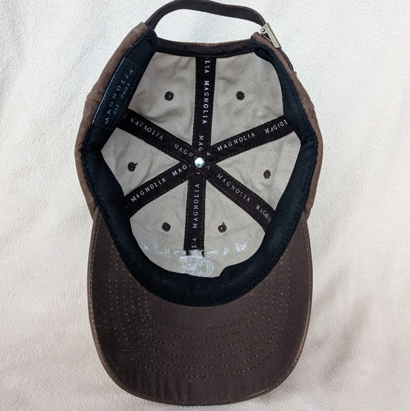 Magnolia Farms Brown Faux Leather Distressed Adjustable Baseball Cap Hat Waco TX - Picture 8 of 12